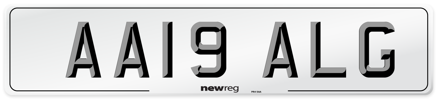 AA19 ALG Number Plate from New Reg
